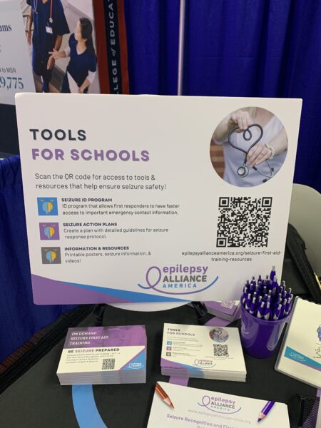 Epilepsy Allinace America Tools for Schools poster and materials at NASN 2024 